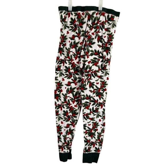 Rachel Parcell Pajama Set XS Red Crew Neck Christmas Holly Festive Santa Soft - Picture 7 of 11